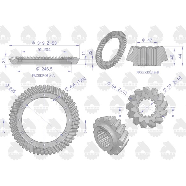 Koło talerzowe z kołem atakującym C-360 46/62-507/0 | Exvi