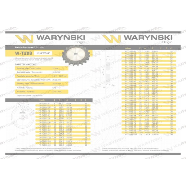 Koło, zębate hartowane tarcza 20B-1 (R1 T20B1-11 | Exvi