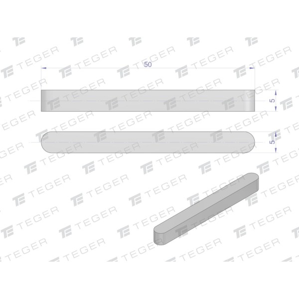 Wpust pryzmatyczny 5x5x50 TEGER WPP-5X5X50 | Exvi
