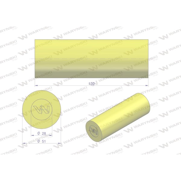 Amortyzator poliuretanowy walec 51x150 2851150 | Exvi
