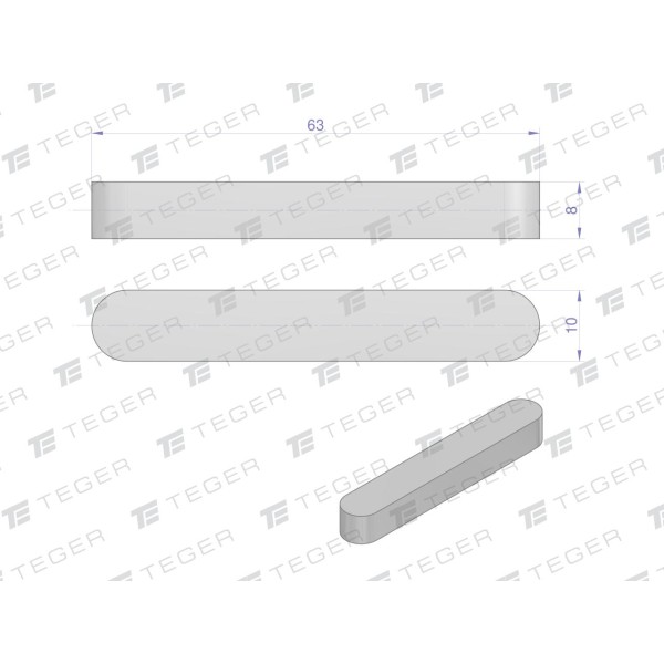 Wpust pryzmatyczny 10x8x63 TEGER WPP-10X8X63 | Exvi