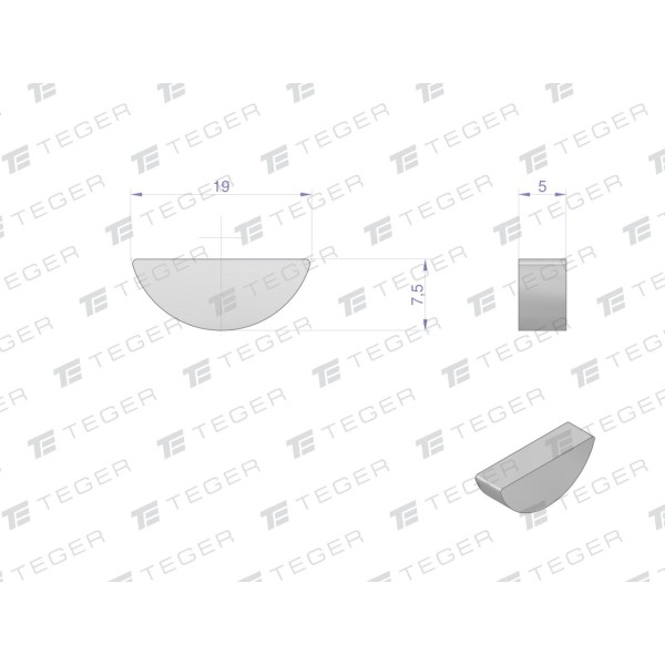 Wpust czółenkowy 5x7.5 TEGER, (sprzedawane WPC-5X7.5 | Exvi