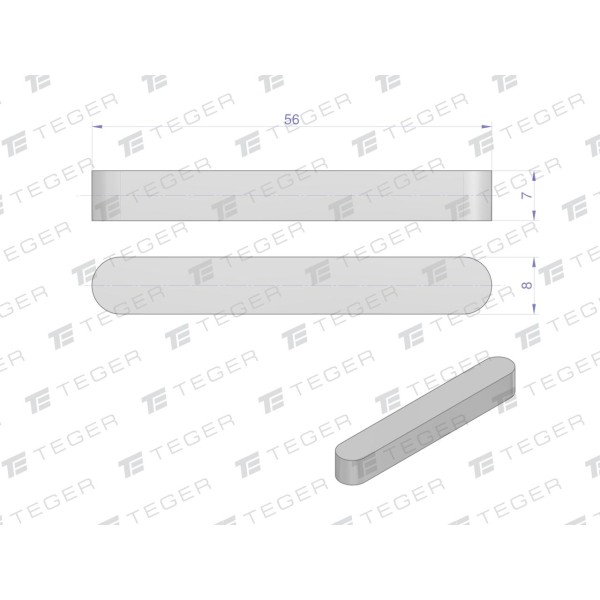 Wpust pryzmatyczny 8x7x56 TEGER WPP-8X7X56 | Exvi