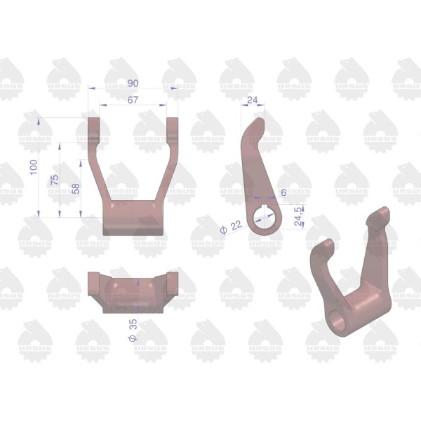 Widełki wyłączające łożysko oporowe 50/52-703/0 | Exvi