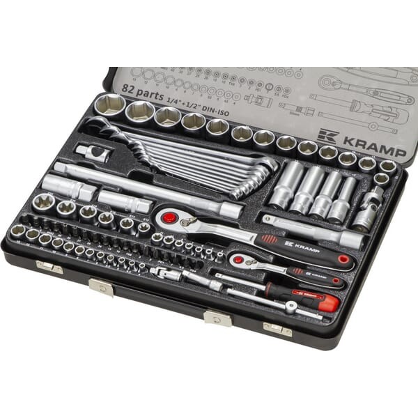 Zestaw kluczy nasadowych 1/4” + 1/2" 82 180482420KR | Exvi