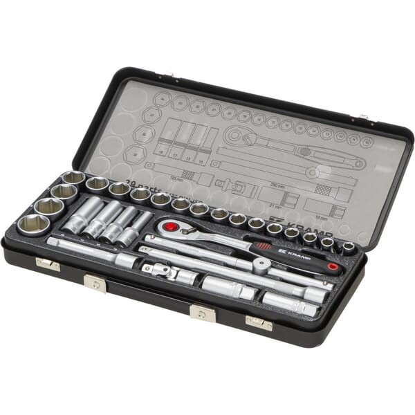 Zestaw kluczy nasadowych 1/2” 29 ele. 180429200KR | Exvi