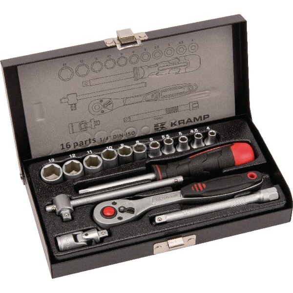 Zestaw kluczy nasadowych 1/4" 16 ele. 1804922016KR | Exvi