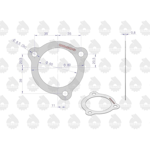 Uszczelka termostatu krążelit 0.8mm 50/00-739/0 | Exvi