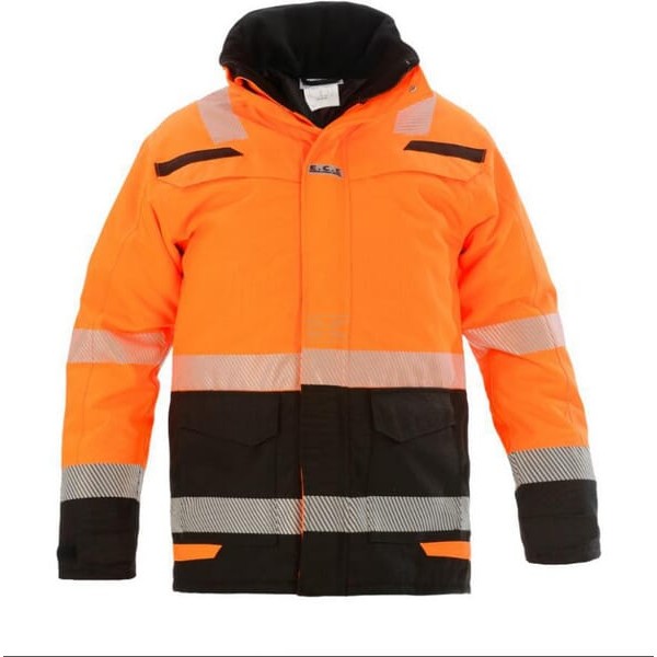 Kurtka Parka Hi-vis, pomarańczowy-czarny 072395OBM | Exvi