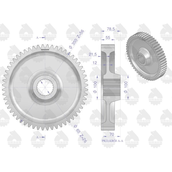 Koło zwolnicy Z-56 nowy typ C-360 50/82-809/0 | Exvi