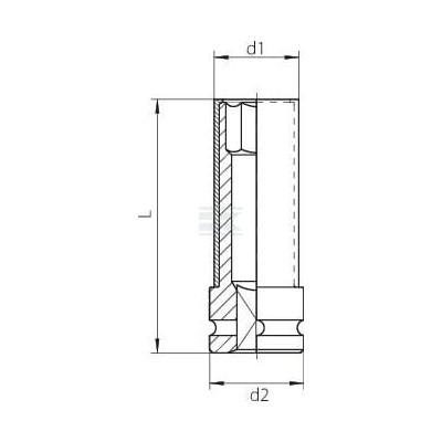 Klucz nasadowy udarowy 1/2" z tuleją K19LS21GED | Exvi
