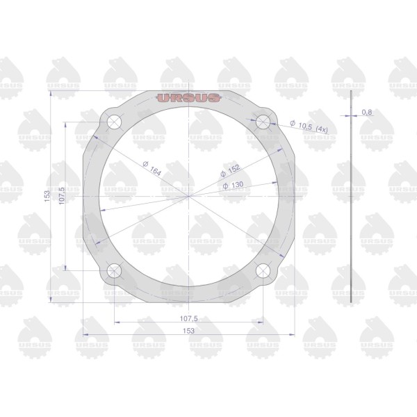 Uszczelka pokrywy półosi krążelit 0.8mm 57/11-281/5 | Exvi