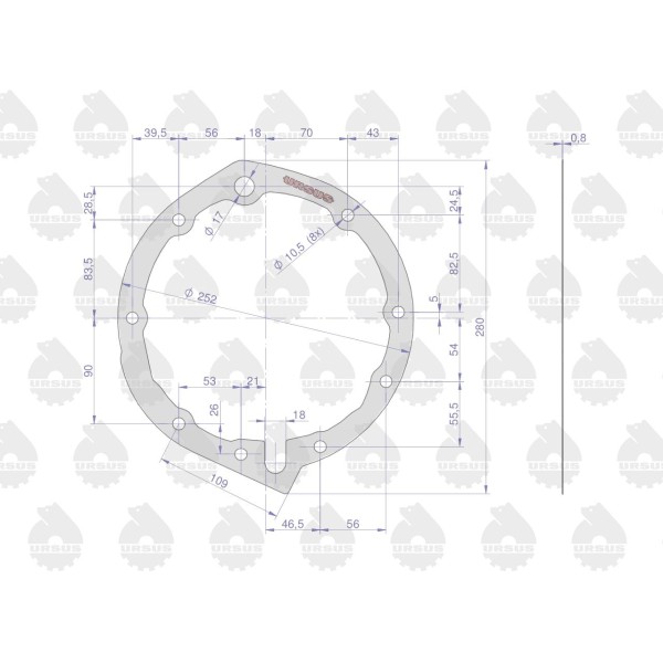 Uszczelka pokrywy pompy hydraulicznej 70/11-461/3 | Exvi