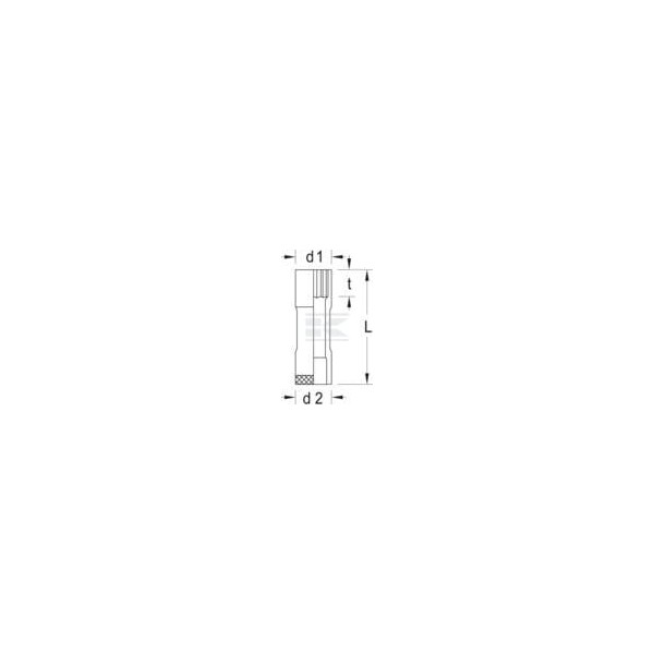 Klucz nasadowy przedłużany 1/2" 12 kt. DPD19L22 | Exvi