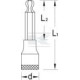 Nasadka imbusowa długa z kulką 1/2" DPIN19LK7140 | Exvi