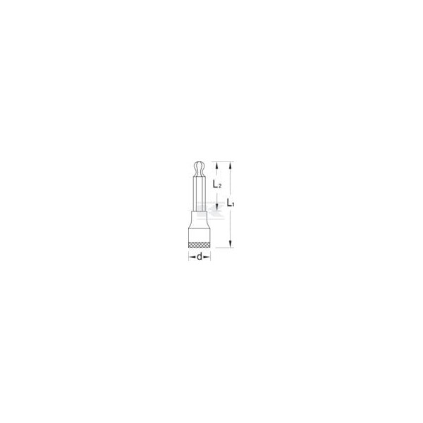 Nasadka imbusowa długa z kulką 1/2" DPIN19LK7140 | Exvi