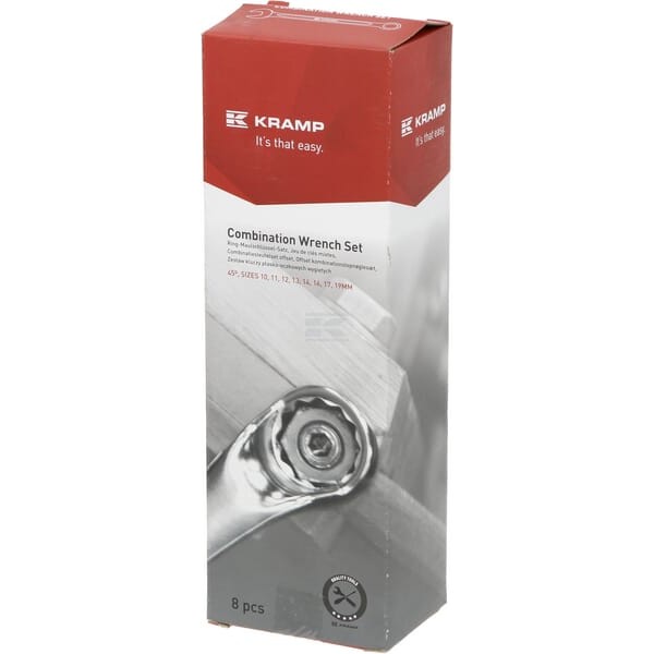 Zestaw kluczy płasko-oczkowych giętych 1802020408KR | Exvi