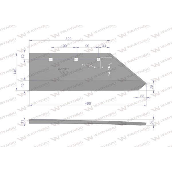 Lemiesz lewy 14" zastosowanie Gregoire-Besson 172417 | Exvi