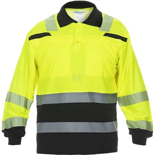 Koszulka polo, długi rękaw, żółto/czarna 040460YBM | Exvi