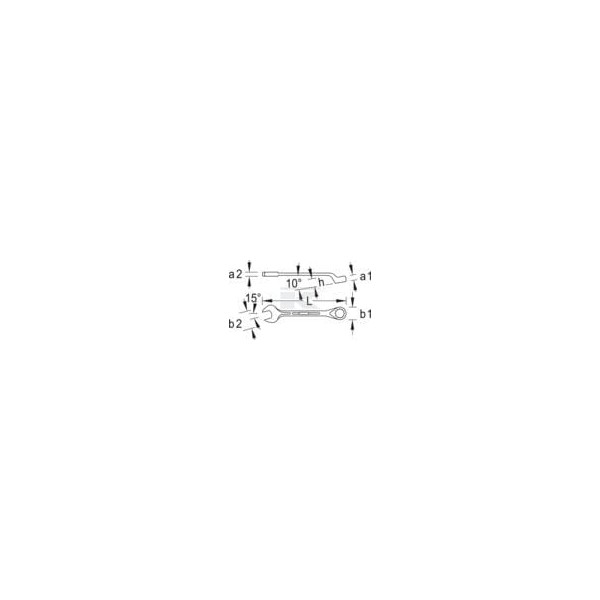 Klucz płasko-oczkowy, 3/8", Gedore SL1B38AF | Exvi