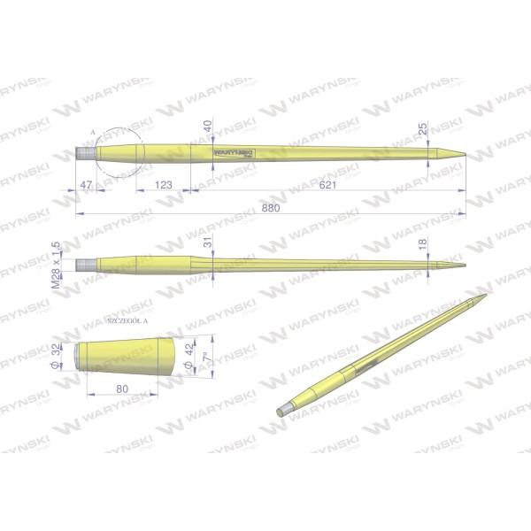 Ząb ładowacza CIĘŻKI uniwersalny prosty W9134-880P | Exvi