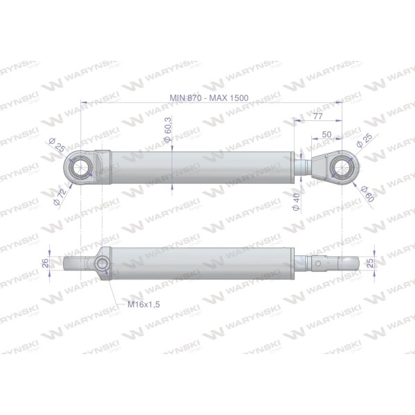Cylinder hydrauliczny - siłownik SH1P40H630Z | Exvi