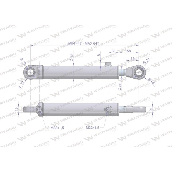 Cylinder hydrauliczny - siłownik SH2P32H200Z | Exvi