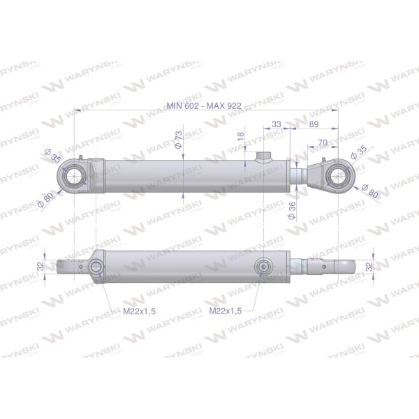 Cylinder hydrauliczny - siłownik SH2P36H320Z | Exvi