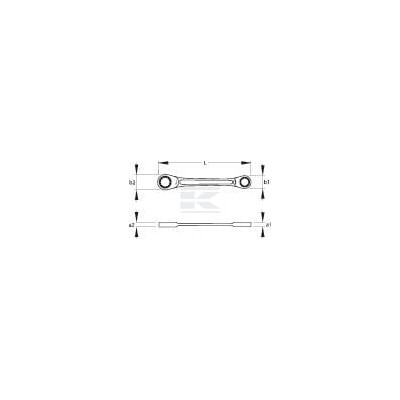 Klucz oczkowy z grzechotką 17x19 mm 4R1719GED | Exvi