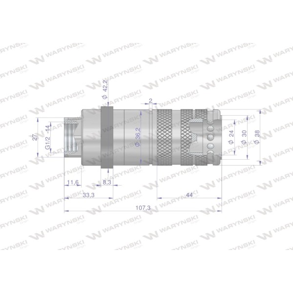 Szybkozłącze hydrauliczne zrywalne seria WIA3CVR12W | Exvi