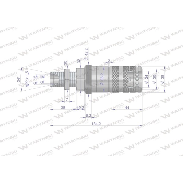 Szybkozłącze hydrauliczne zrywalne seria WIA3CVM22ZL | Exvi