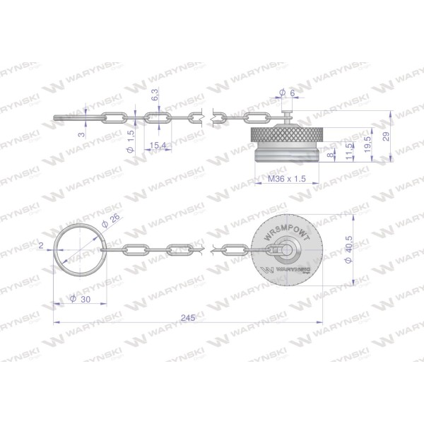 Pokrywa aluminiowa (korek, zaślepka) WRSMPOWT | Exvi