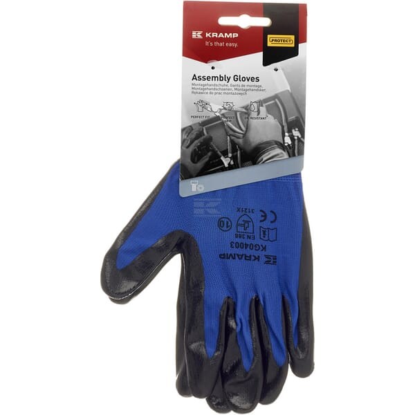 Rękawice robocze, niebieskie, Nylon 13G KG0400307 | Exvi