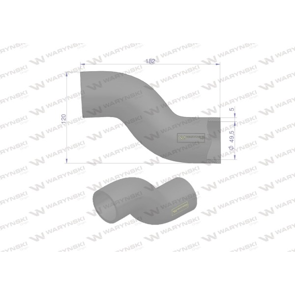 Przewód chłodnicy dolny 3220435R1 Waryński 3220435R1W | Exvi