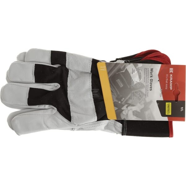 Rękawice robocze, czarno/białe skóra KG0300408 | Exvi
