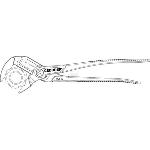 Szczypce do rur nastawne Gedore, czarne 10" TA14210TL | Exvi