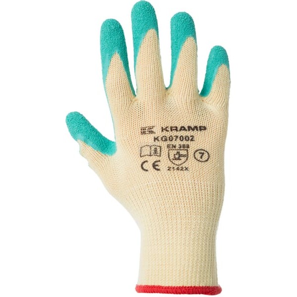 Rękawice powlekane lateksem, żółte KG0700207 | Exvi