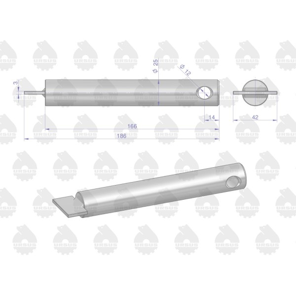 Sworzeń wspornika zaczepu górnego C-360 46/55-152/0 | Exvi