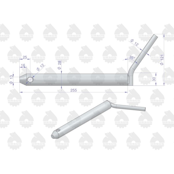 Sworzeń ramy zaczepu dolnego C-330 C-360 46/67-604/0 | Exvi
