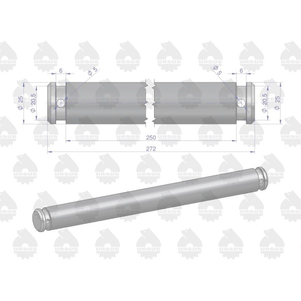 Sworzeń ramy zaczepu dolnego C-330 50/16-471/0 | Exvi