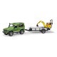 Samochód Land Rover z lawetą i minikoparką U02593 | Exvi