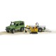 Samochód Land Rover z lawetą i minikoparką U02593 | Exvi