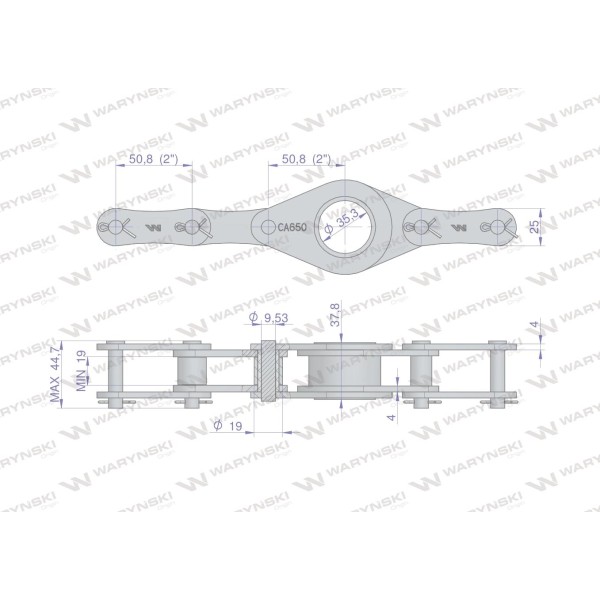 Łańcuch CA650-1 132 ogniw 33 belki LCA650-132PS | Exvi