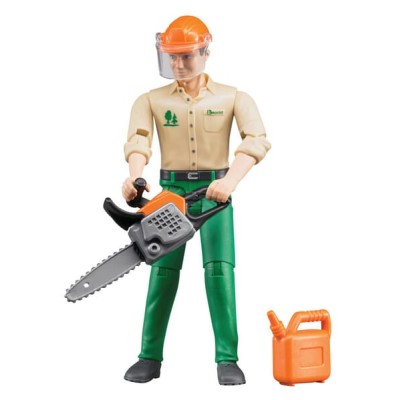 Zabawka figurka drwala z piłą, Bruder U60030 | Exvi