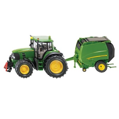 Ciągnik John Deere z prasą rolującą, Siku S01665 | Exvi