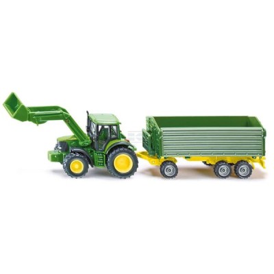 Ciągnik John Deere z ładowaczem i przyczepą S01843 | Exvi