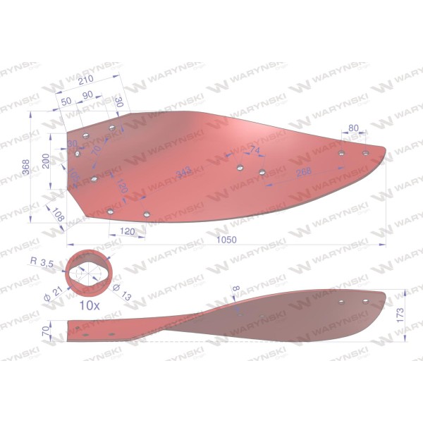 Skrzydło odkładni prawe 14-16" korpus nr.3 063283 | Exvi