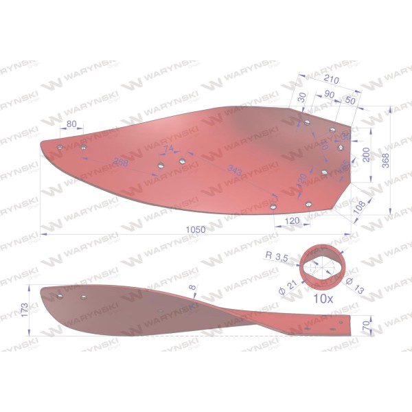 Skrzydło odkładni lewe 14-16" korpus nr.3 063293 | Exvi