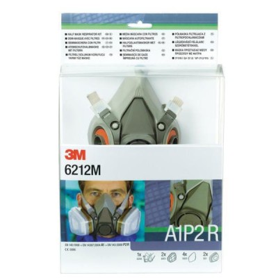 Półmaska filtrująca z filtropochłaniaczem A1P2R 6212M | Exvi