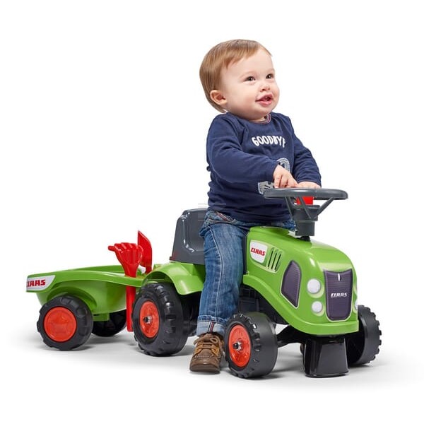Jeździk Claas z przyczepą, grabiami i łopatą F212C | Exvi